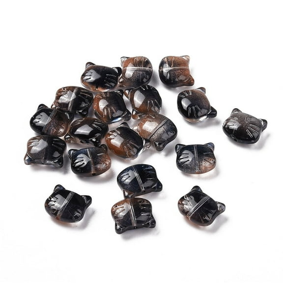 Glass Beads for Jewelry Making Cat Black 12.5x14x6.5mm Hole: 1mm