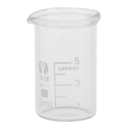 Glass Beaker, 5mL Graduation Interval, with Single