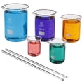 thumbnail image 1 of Glass Beakers Set - Science, Chemistry Classroom Supplies - Borosilicate Glass - Education, Research Equipment for Industrial and Academic Labs (50-600mL, 5-Pack), 1 of 5