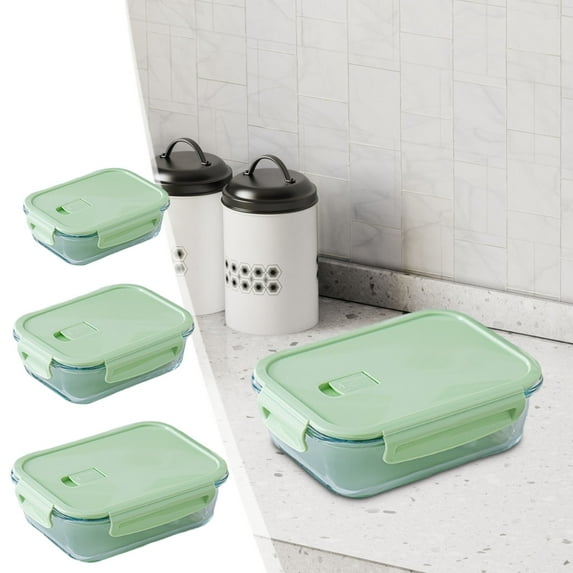 Glass Bento Box | Microwave Safe Lunch Container | Durable Thermal Shock Resistant Meal Prep Box | Dishwasher Safe Food Storage | Convenient Office & Daily Use