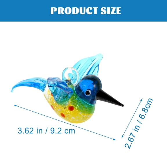 Lifelike Glass Bird Figurine Decorative Art Sculpture Animal Ornament Gift for Home and Office