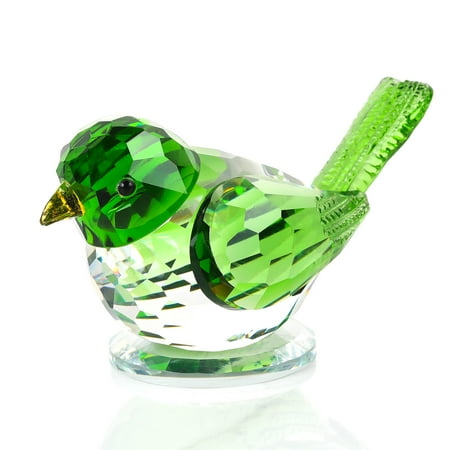 Glass Bird Figurine Handmade Glass Crystal Paper Weight Christmas Birthday Gift Home Table Ornament Decor,Green