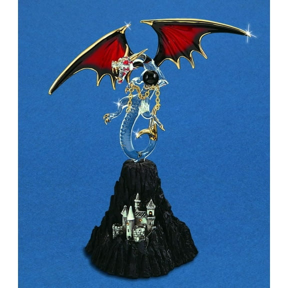 Glass Black Magic Dragon Figurine