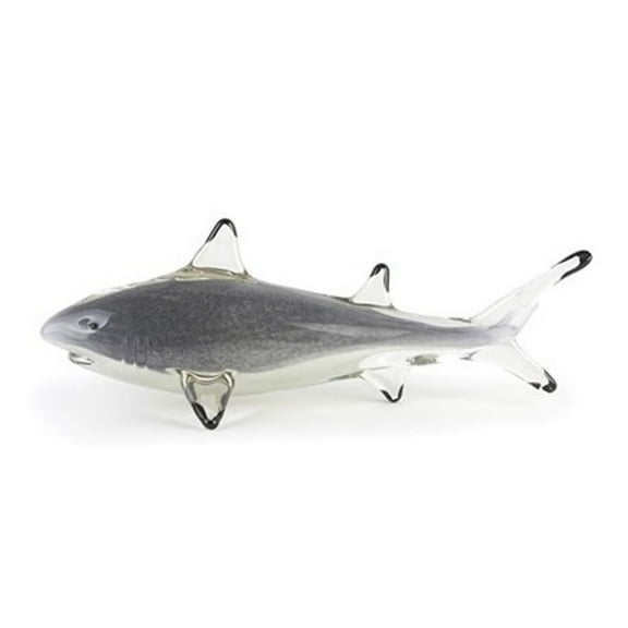 Glass Black Tip Shark Figurine