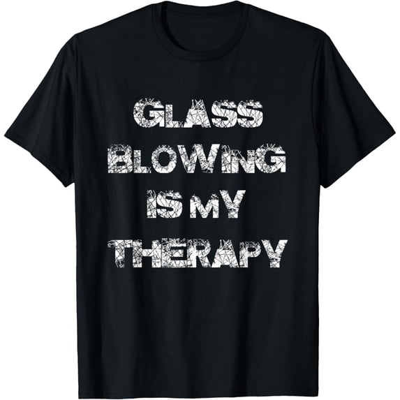 Glass Blowing Therapy Glassforming Glass Blower Art Blowpipe T-ShirtMen's and women's gift, black and white T-shirt, size: Extra large S-4XL