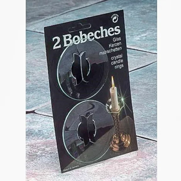 Glass Bobeche Set Of 2 For Taper Candles / Drip Collar Wax Catcher