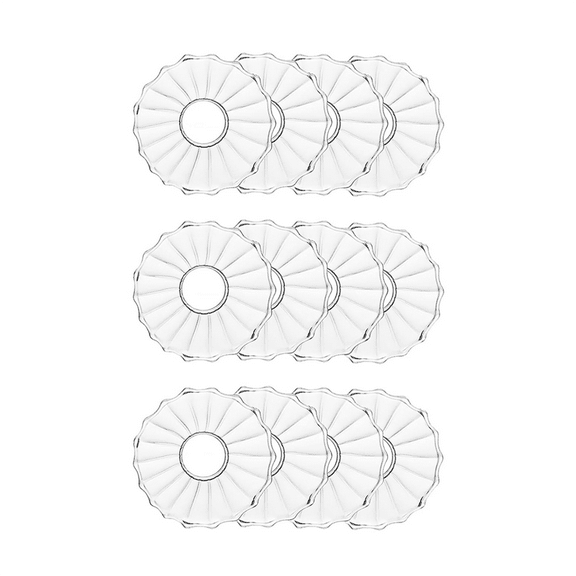 Glass Bobeches for Candlestick Holders,12 Pcs Ribbed Candle Drip Protectors Rings Tapers, Catcher