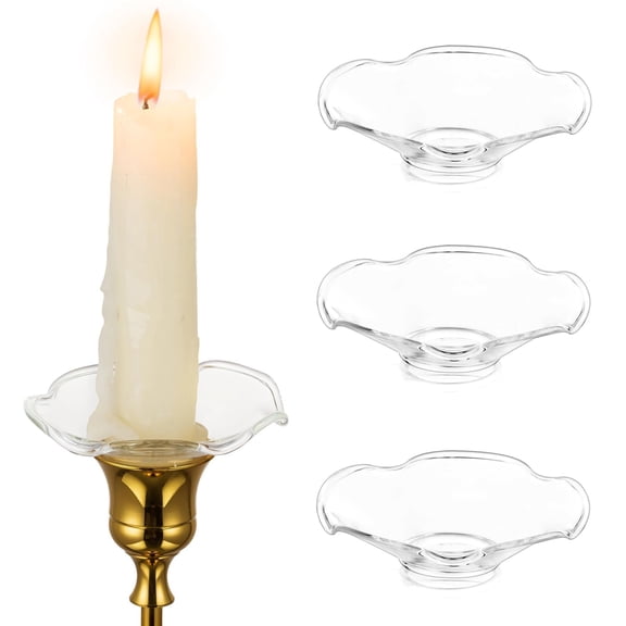 Glass Bobeches for Candlesticks, 3 PCS Candle Drip Protectors