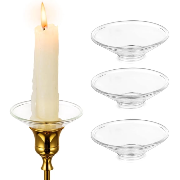 Glass Bobeches for Candlesticks, 3 PCS Candle Drip Protectors