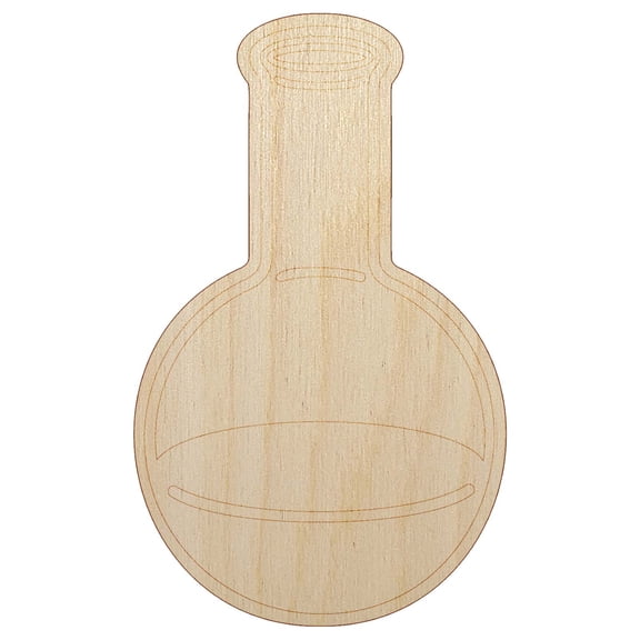 Glass Boiling Flask Chemistry Science Wood Shape Unfinished Piece Cutout Craft DIY Projects - 4.70 Inch Size - 1/4 Inch Thick