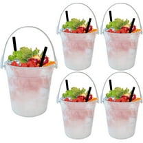 Glass&Bottle 5PACK Buckets For Drinks Anything But A Cup Party Ideas 32oz Reusable Punch Bowls 1 Liter Ice Bucket Smoothie Bucket Translucent Fruit drink cup, slush bucket