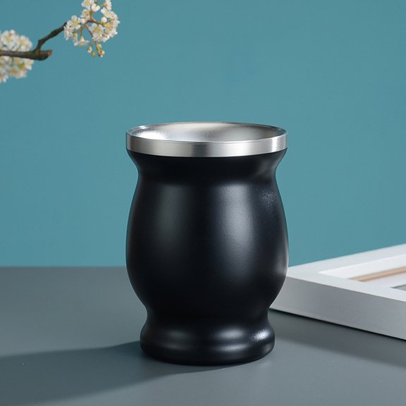 Jialinnn New York City Black Plaid Stainless Steel Cup