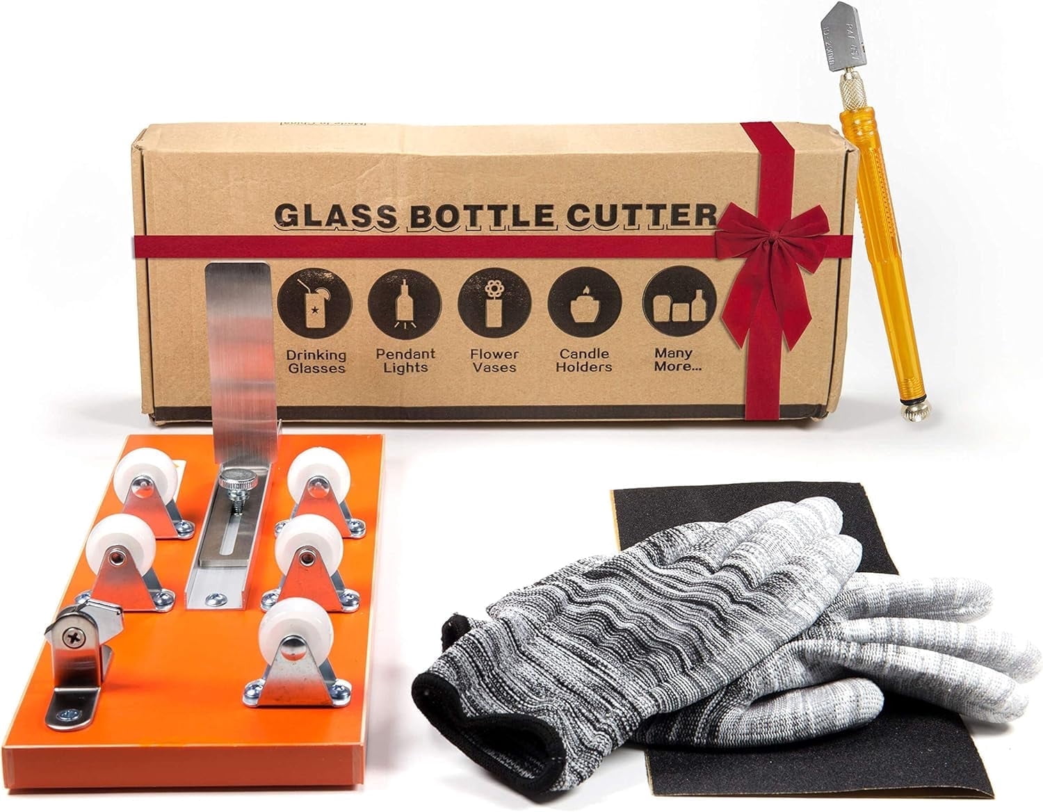 Glaskraft Glass Bottle Cutter Kit  DIY Wine & Beer Bottle Cutting Tool with Safety Accessories