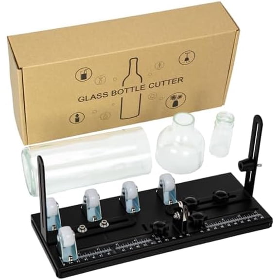 Glass Bottle Cutter, Upgraded Dual-Baffle Glass Cutter Kit for Cutting Round, Square Bottles and Bottlenecks, Suitable for Bottles of Wine, Beer, Whiskey, Champagne$$Art & Craft