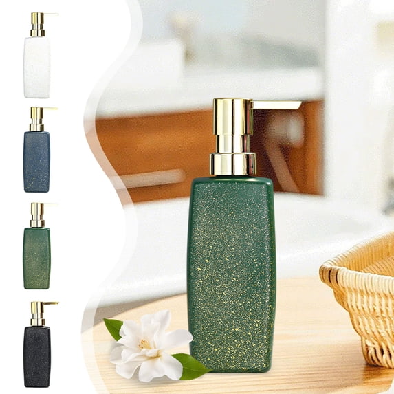 Glass Bottle Dispenser, Hygienic Refillable Soap Dispenser for Bathroom and Kitchen Countertop, Elegant Hand Sanitizer Lotion Pump with Easy Maintenance Design, Topliu