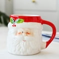 thumbnail image 1 of Glass Bottle,Festive 3D Ceramic Christmas Mug: Santa Snowman Reindeer & Penguin Travel Cup, 1 of 9