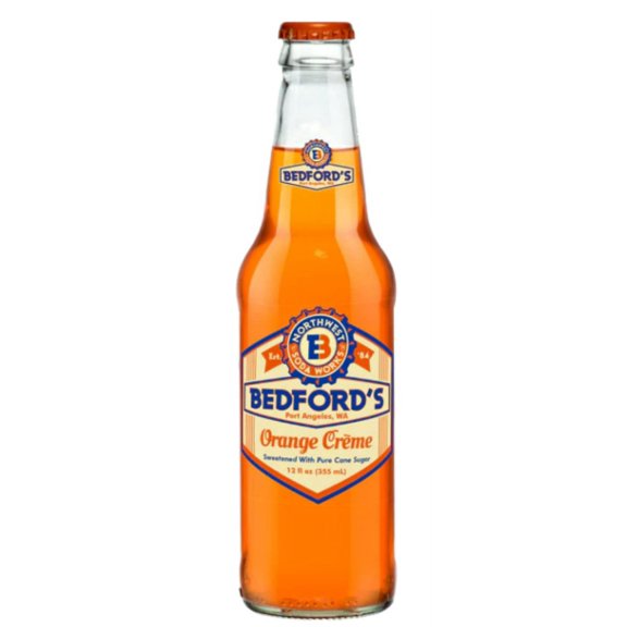 Glass Bottle Iconic Old-Time Brand Soda 12 oz 12 Pack Bundled by Louisiana Pantry (Bedford's Orange Crme)