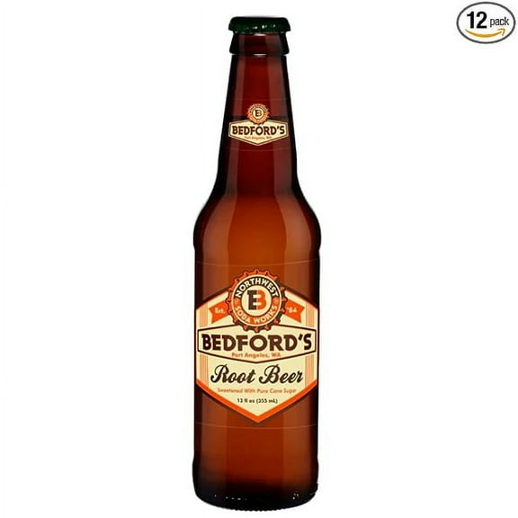 Glass Bottle Iconic Old-Time Brand Soda 12 oz 12 Pack Bundled by Louisiana Pantry (Bedford's Root Beer)