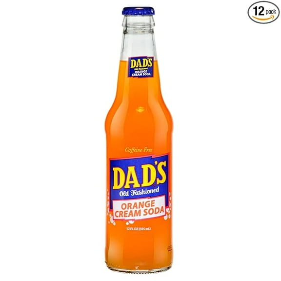Glass Bottle Iconic Old-Time Brand Soda 12 oz 12 Pack Bundled by Louisiana Pantry (Dad's Orange Cream Soda)