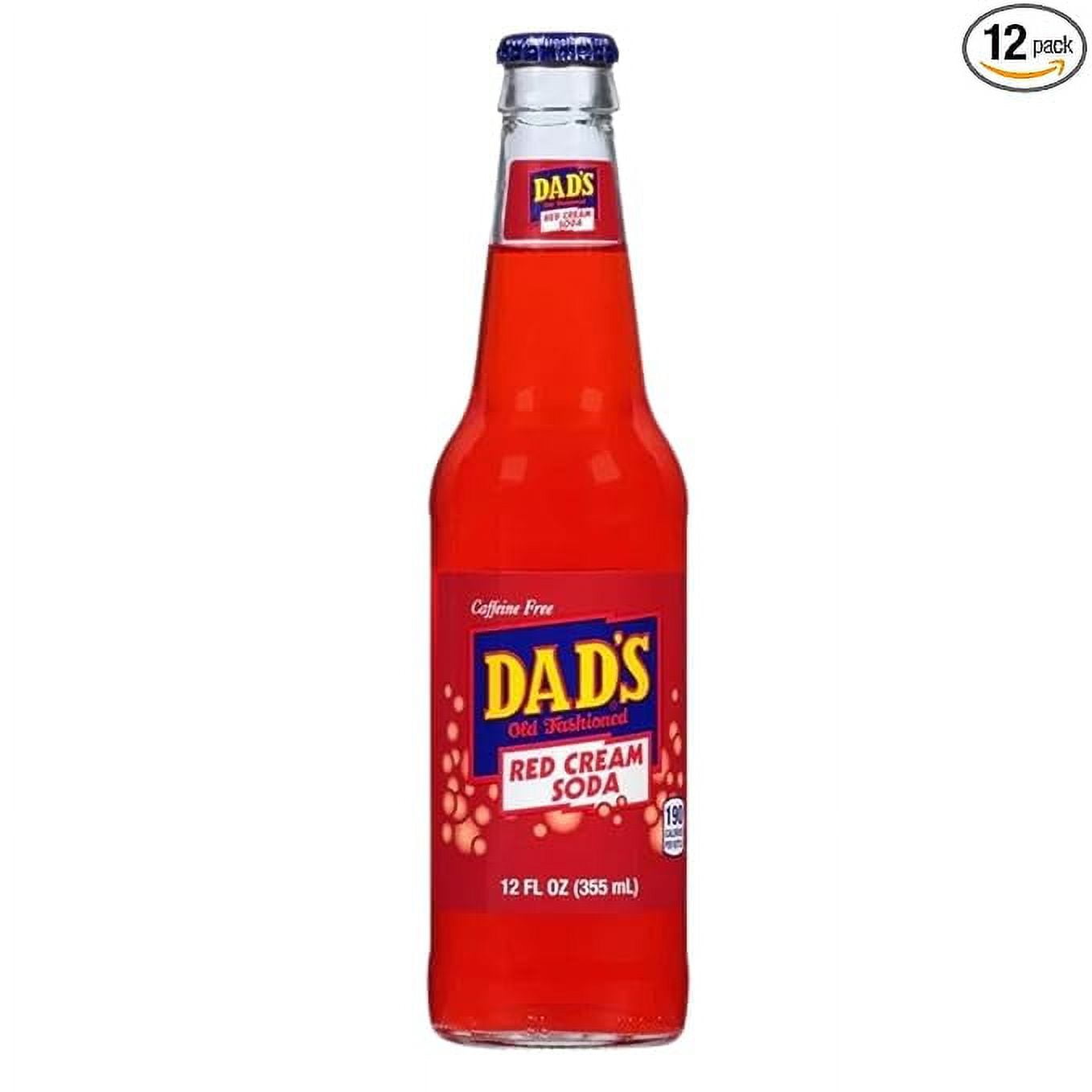 Glass Bottle Iconic Old-Time Brand Soda 12 oz 12 Pack Bundled by Louisiana Pantry (Dad's Red Cream)