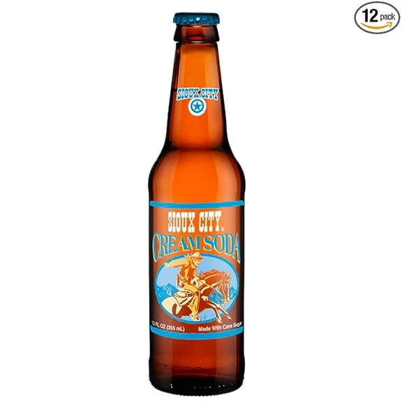 Glass Bottle Iconic Old-Time Brand Soda 12 oz 12 Pack Bundled by Louisiana Pantry (Sioux City Cream)