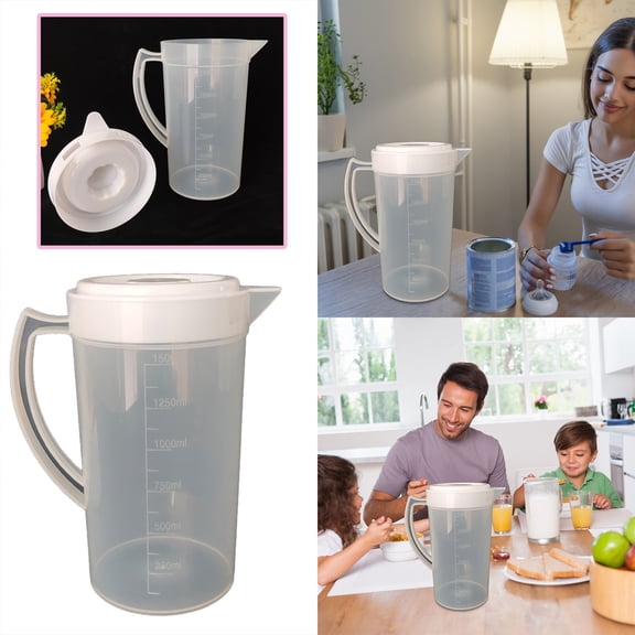Glass&Bottle Large Capacity Transparent Kettle with Graduated Measuring Cup and Easy Pour Spout for Cold Water