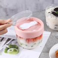 thumbnail image 1 of Glass Bottle Overnight Oats Jars Cereal Milk Container Leak Proof Oatmeal Jars Yogurt Containers with Lids For,11x11x9.3cm,Pink, 1 of 8