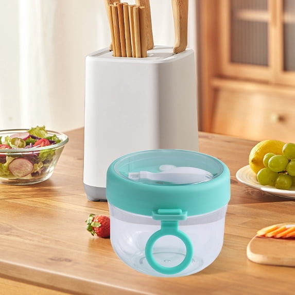 Glass Bottle Overnight Oats Jars Cereal Milk Container Leak Proof Oatmeal Jars Yogurt Containers with Lids To Go Storage,11x11x9.3cm,Mint Green