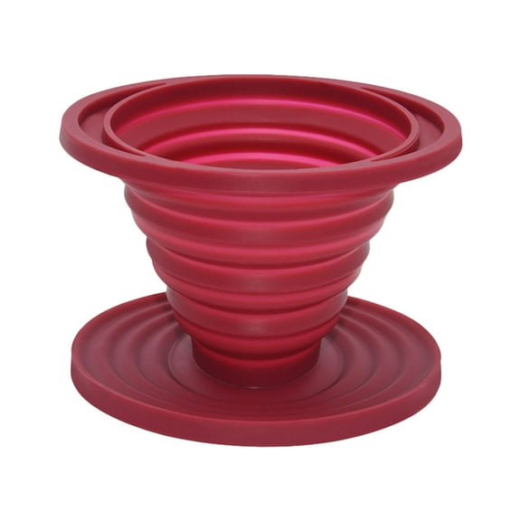 Glass Bottle Reusable Silicone Coffee Holder for Brewing and Easy Clean Up Recycled Material Cup and Bottle Accessory,One Size,Red