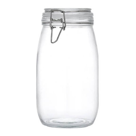 Glass & Bottle Storage Jars for Kitchen Pantry – Leak Proof Airtight Latching Jars with Secure Lock Lids for Food Preservation and Organization