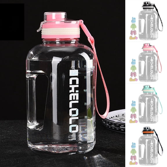 Large Capacity Motivational Water Bottle With Handle Leakproof Jug For Outdoor Camping Gym Fitness Activities