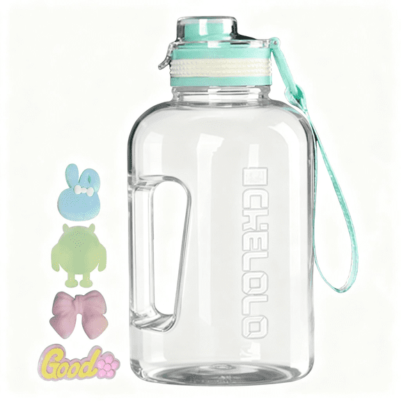 Glass&Bottle Water Bottle With Handle for Outdoor Fitness | Leakproof Large Capacity Jug for Camping Home Gym