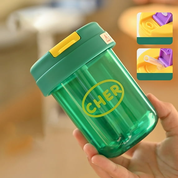 Glass&Bottle Water Cup*1Pc+Lid*1Pc+Color Box*1Pc New Plastic Cups Ton Ton Cup High Color Plastic Water Cup Coffee Student Couples High Value Cups Flower Tea Cups Portable and Small Gift