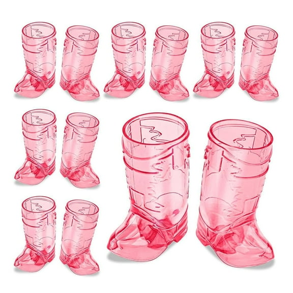 Glass&Bottle Western Cowboy Boot Shaped Shot Glasses – Transparent Mini Cups for Cowboy Themed Party Drinks and Party Supplies