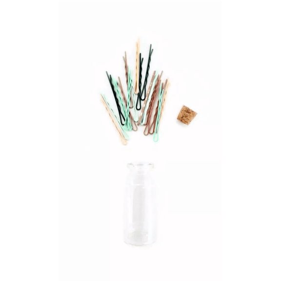 Glass Bottle of 18 Mini Sleek Bobbies