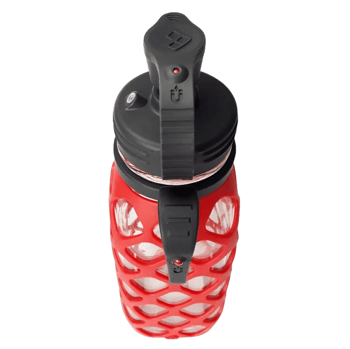 Meshbottle With Glass Straw - Brick Red - Plastic-Free, BPA-Free, Phthalate-Free Glass Water Bottle - 16 oz
