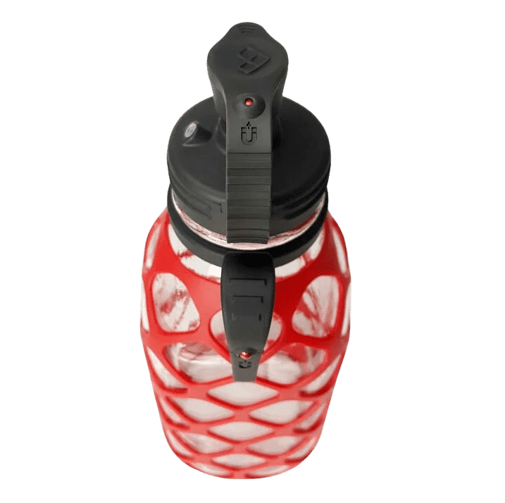 Meshbottle With Glass Straw - Brick Red - Plastic-Free, BPA-Free, Phthalate-Free Glass Water Bottle - 32 oz