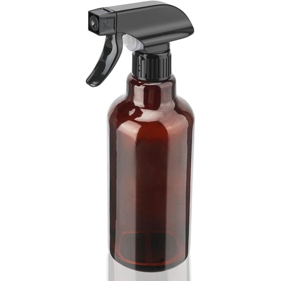 Glass Bottles 16.9oz Empty Bottle Mist/Stream Spraying Small Refillable Containers for Hair Care, Cleaning Solutions, , Essential Oils 1 Pack (Brown-1, 16.9oz)