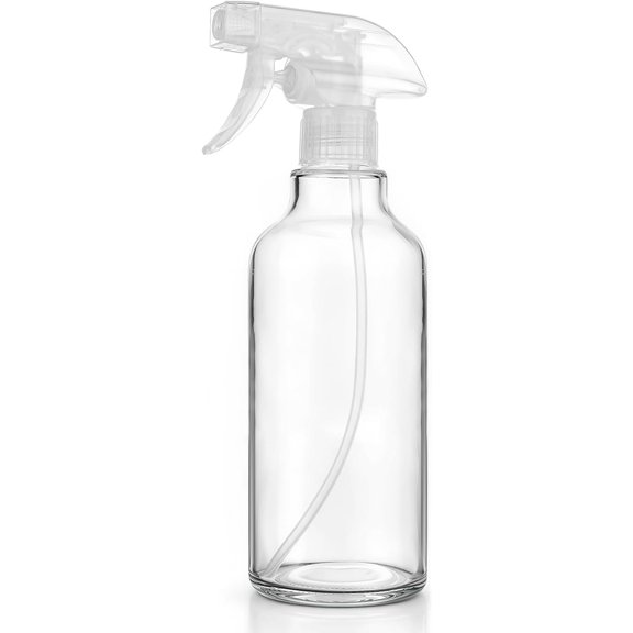 Glass  Bottles 16.9oz Empty  Bottle Mist/Stream Spraying Small Refillable Containers for Hair Care, Cleaning Solutions, , Essential Oils 1 Pack (Clear-1, 16.9oz)