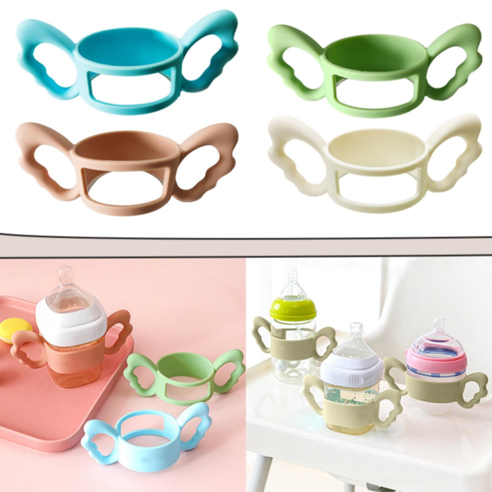 Glass Bottles Personalized Baby Bottle Handles Soft Silicone Easy Carry