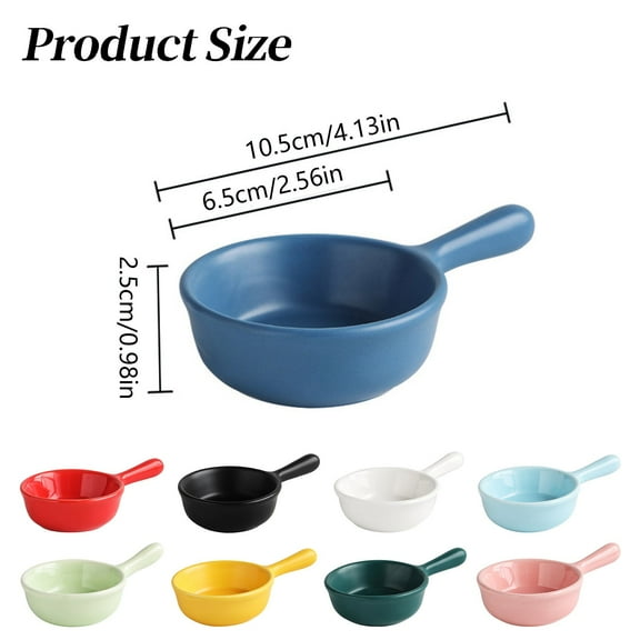 Glass Bowl Clearance! Dipping Bowl with Handle Small Seasoning Dishes Serving Plates for Individual Dipping Such as Ketchup for French Fries