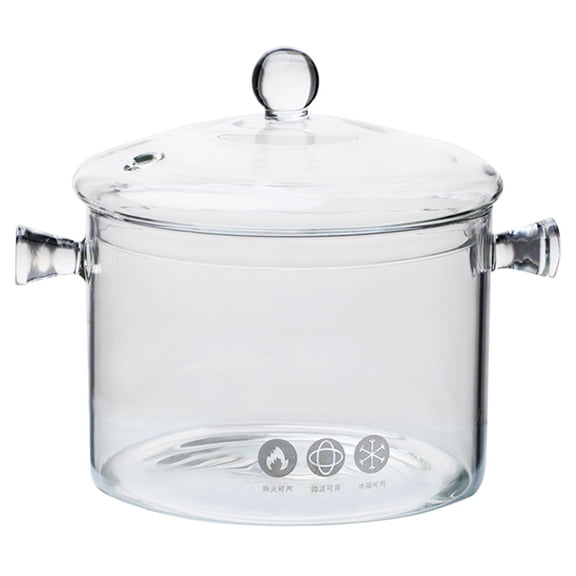 Clear Glass Cooking Bowl with Silicone Lid, High Tensile Kitchenware, Perfect for Pasta, Instant Noodles, and Everyday Cooking