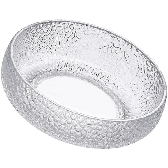 Glass Bowl Stone Wall Pattern Decor Transparent Fruit Bowl Household Salad Bowl Glass Mixing Bowls Multi-use Salad Bowl