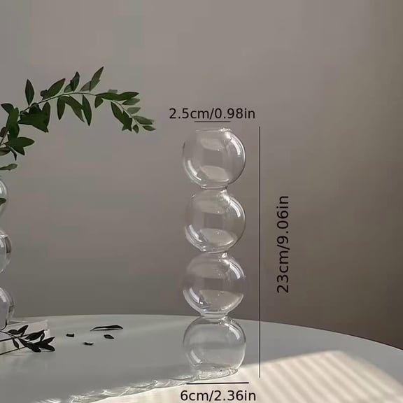 Glass Bubble Ball Vase Single Stem Hydroponic Flower Pot Modern Tabletop Decor