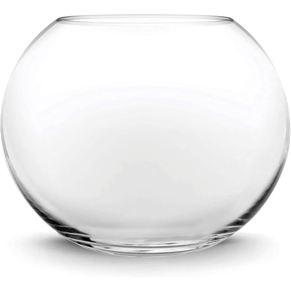Glass Bubble Bowl (H-6" W-8", Approx. 3/4 Gal.) Small Fish Bowl Round Terrarium Vase Globe Flower Centerpiece for Weddings Events Arrangements