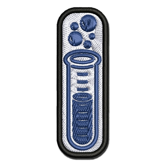 Glass Bubbling Test Tube Chemistry Science Applique Multi-Color Embroidered Iron-On Patch - 3 Inch Medium