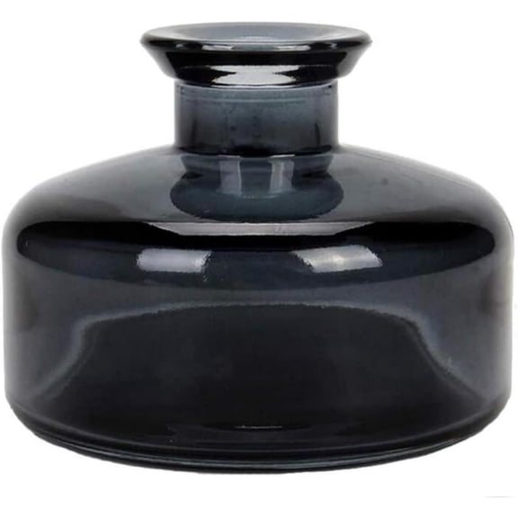 Glass Bud Vase Empty Glass Diffuser Bottles Refillable Aromatherapy Jars Small Vases for Flowers Vases Centerpiece for Wedding Home Essential Oils Office Table Decor (Black)