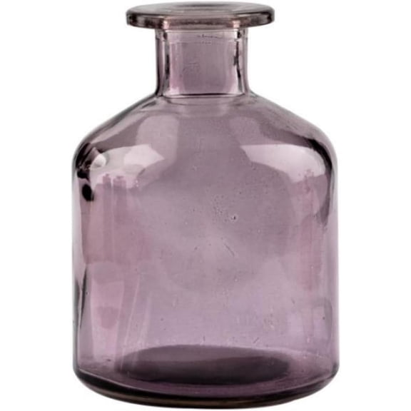 Glass Bud Vase Empty Glass Diffuser Bottles Refillable Aromatherapy Jars Small Vases for Flowers Vases Centerpiece for Wedding Home Essential Oils Office Table Decor (Purple)