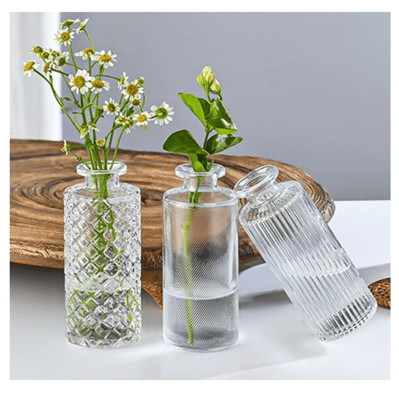 Glass Bud Vase Set of 32 pcs,Bud Vases in Bulk,Small Vases for Centerpieces, Mini Flower Vase Bulk for Rustic Wedding Home Table Decorations