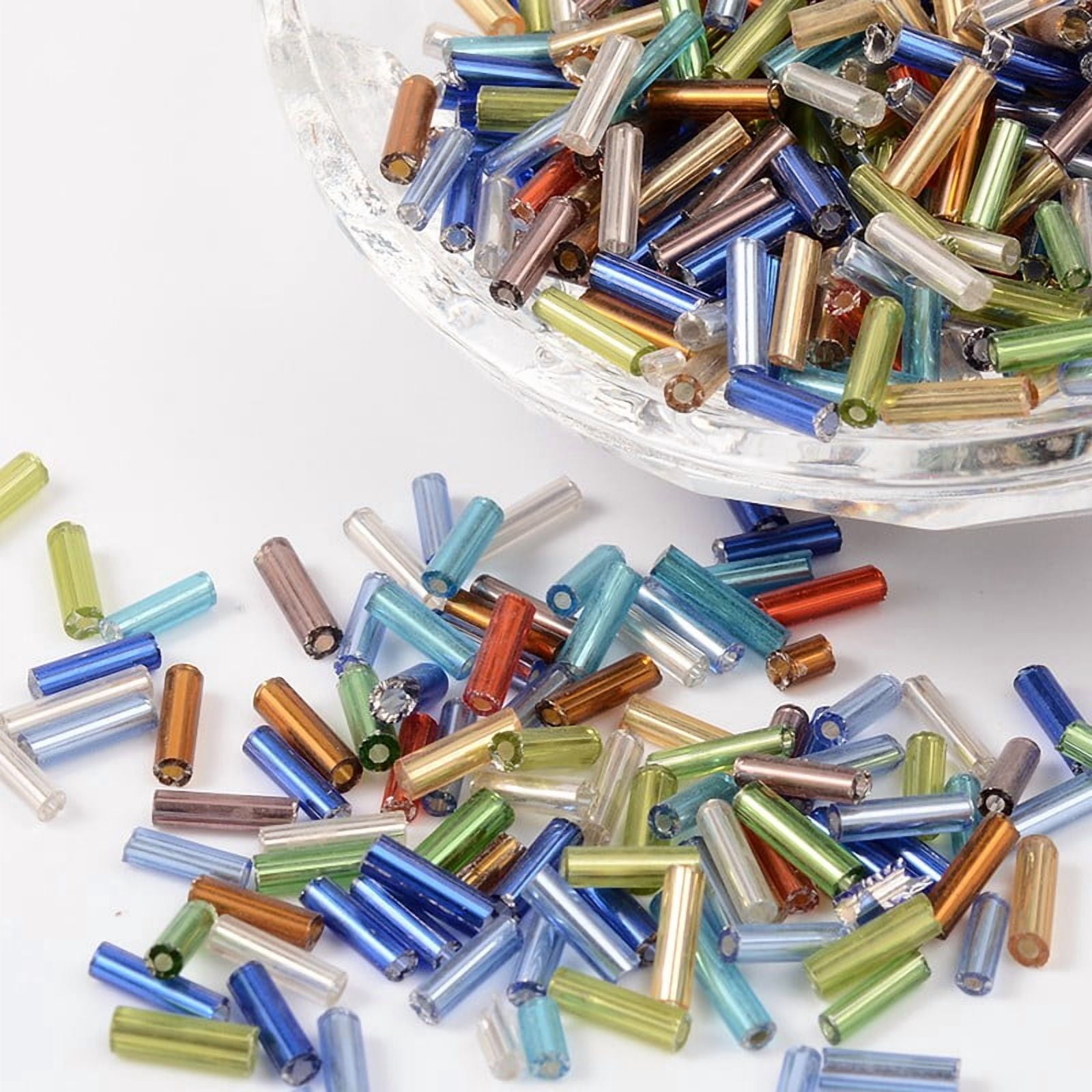 Glass Bugle Beads Silver Lined Mixed Color 4~4.5x2mm Hole: 1mm about 450g/bag 14000pcs/bag